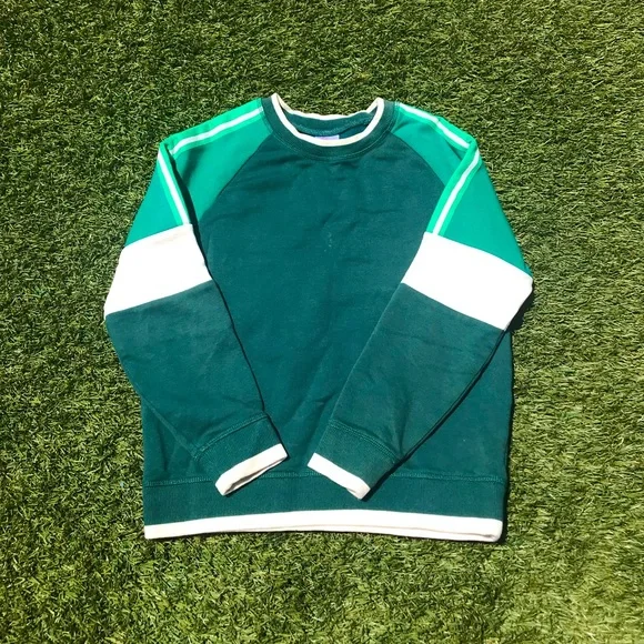 HANNA ANDERSON Green Color Block Sweatshirt - Picture 1 of 3